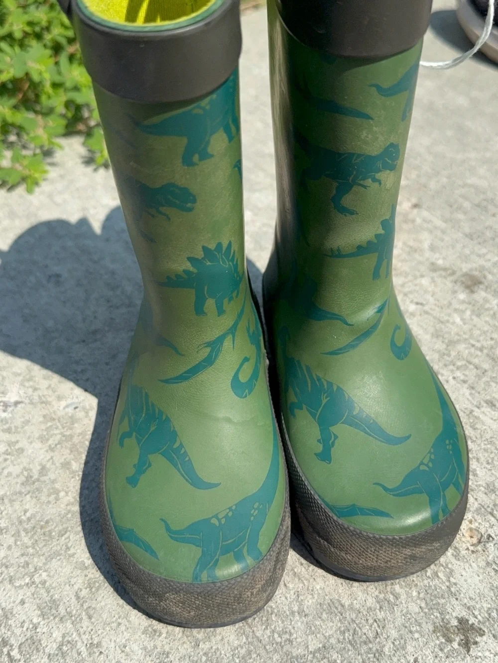 Carter's Green Dino-Print Hooded Raincoat  & size 5 toddler boots